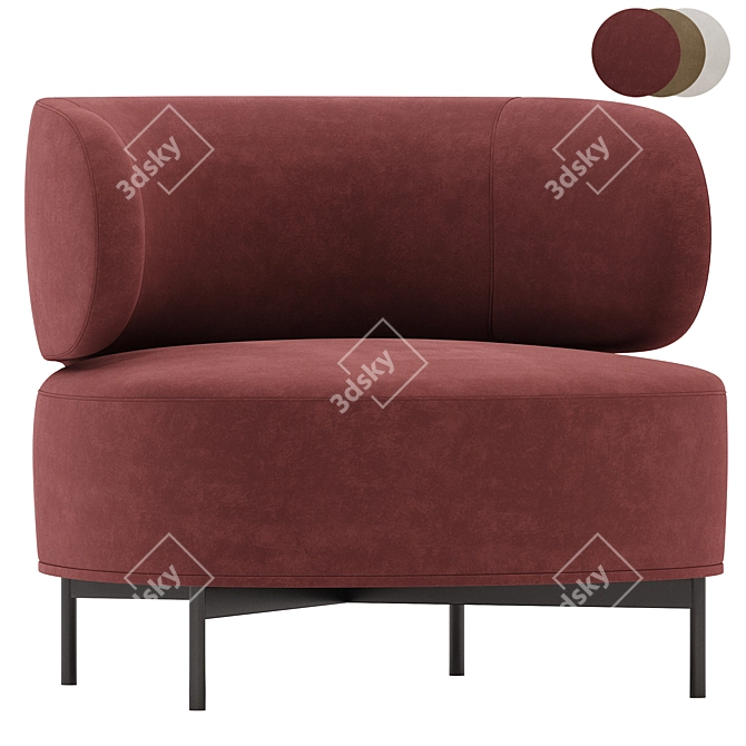 Modern Akiko Lounge Armchair Collection 3D model image 2
