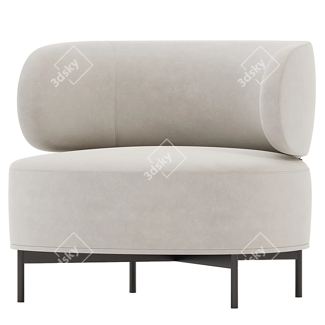 Modern Akiko Lounge Armchair Collection 3D model image 4
