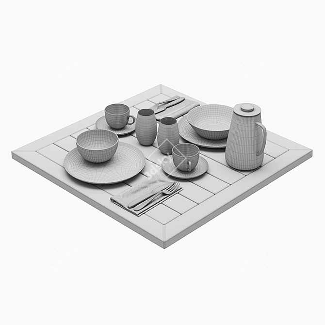 Luminarc "Sweet Impression" Dinnerware Set 3D model image 2