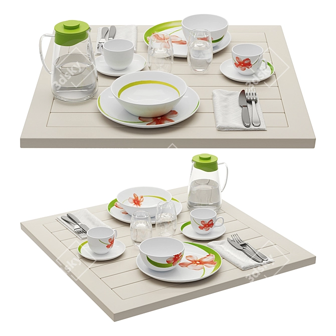 Luminarc "Sweet Impression" Dinnerware Set 3D model image 3