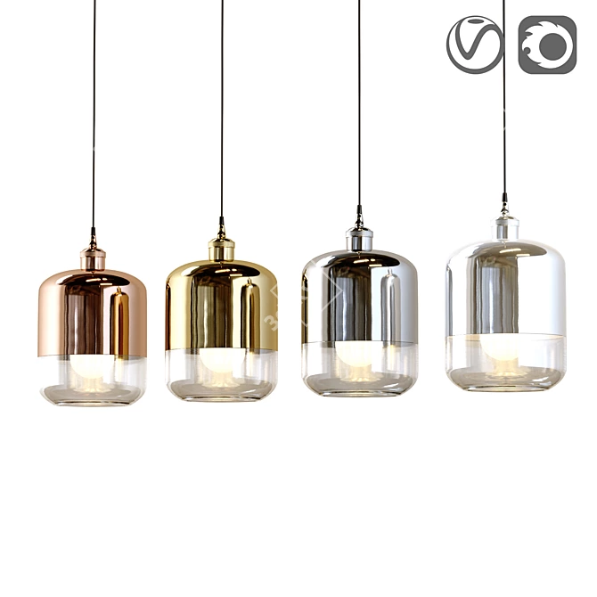 Modern Metal Pendant Light, Tallinn 3D model image 1