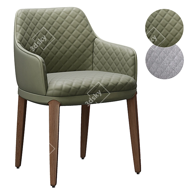 Modern Designer Sabien Armchair 3D model image 1