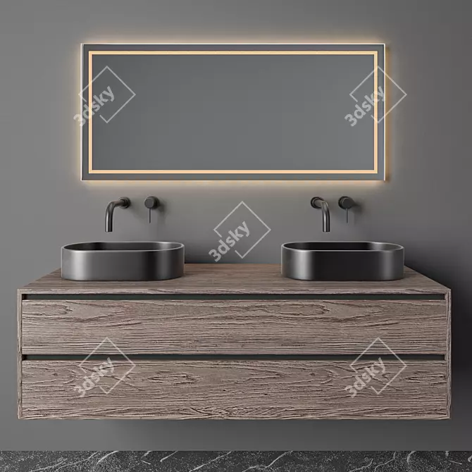 Modern Bathroom Furniture Set 3D 3D model image 1