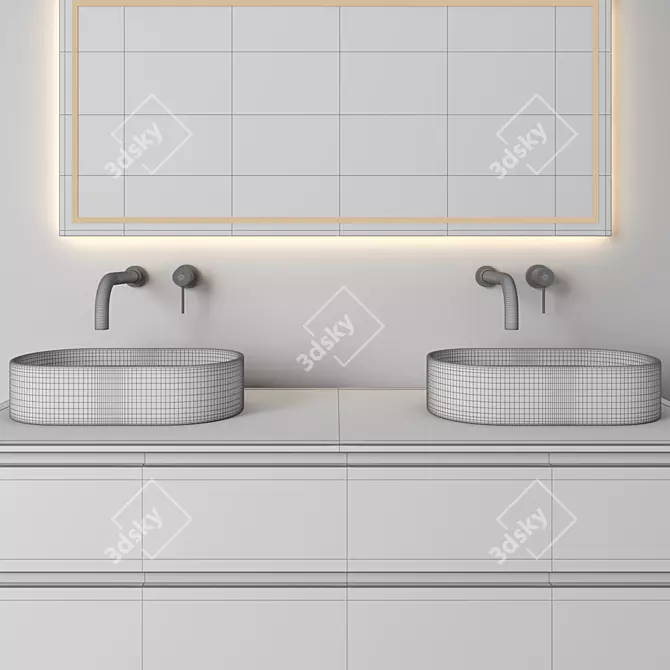 Modern Bathroom Furniture Set 3D 3D model image 5