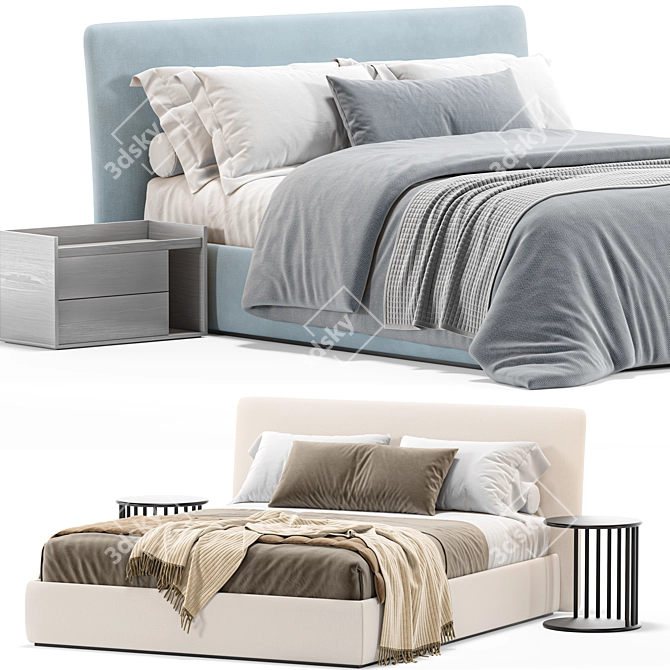 Modern Design Mesh Bed Furniture 3D model image 1