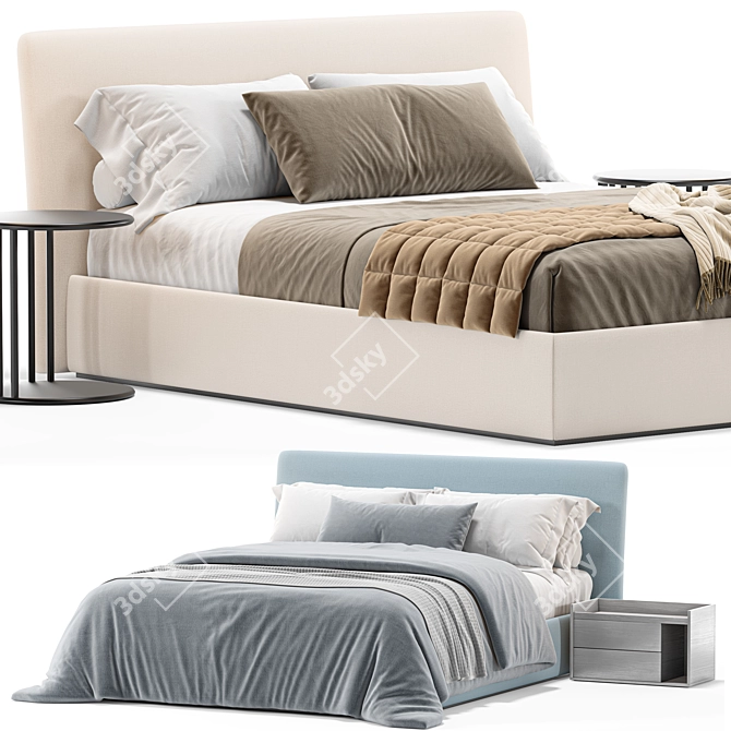 Modern Design Mesh Bed Furniture 3D model image 2