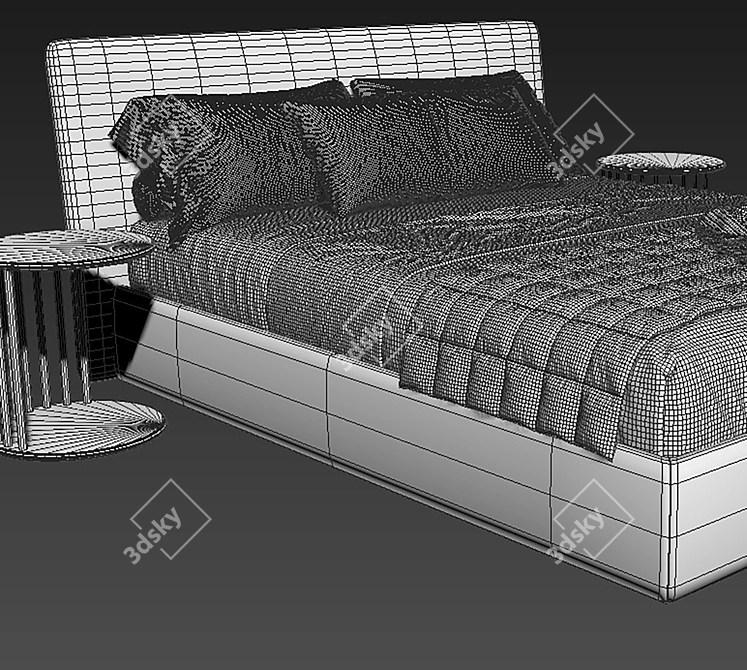 Modern Design Mesh Bed Furniture 3D model image 4