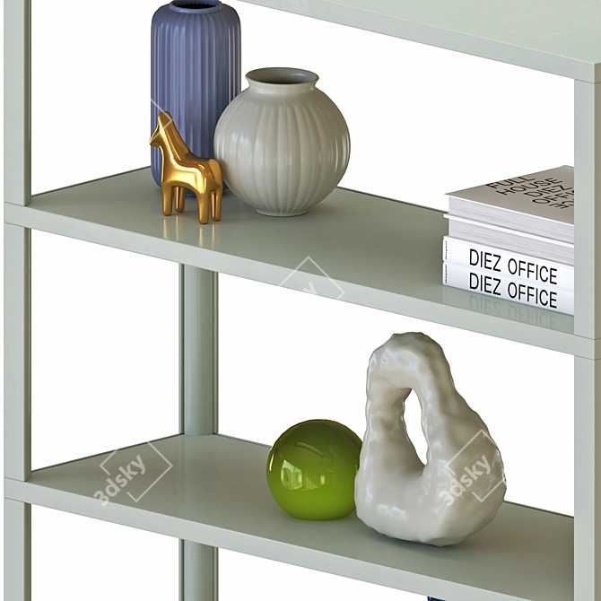 Storage Bookshelf High Modern Design 3D model image 2