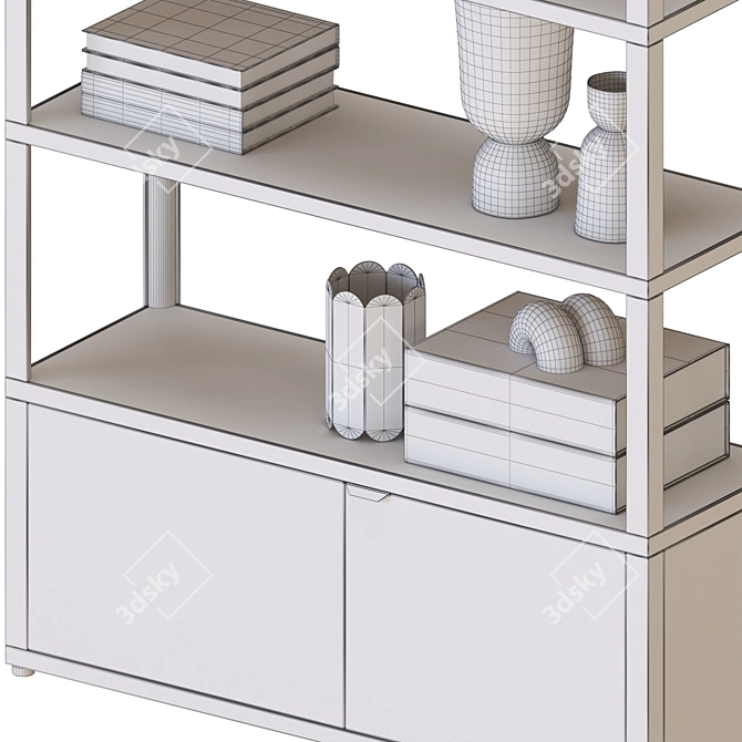 Storage Bookshelf High Modern Design 3D model image 7