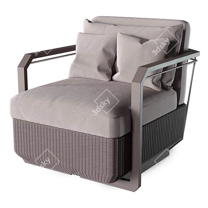 Elite Style Hampton Armchair 3D model image 1