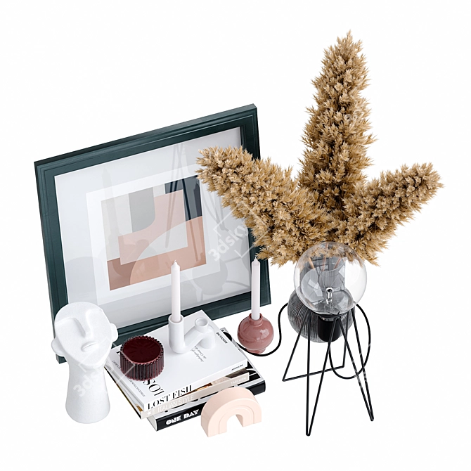 Pampas Grass Decor Set 3D model image 3