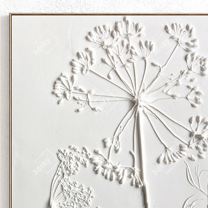 Plaster Dual Photo Frame Set 3D model image 2