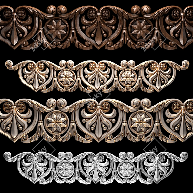  CNC Wood Carving Model 5555 3D model image 1