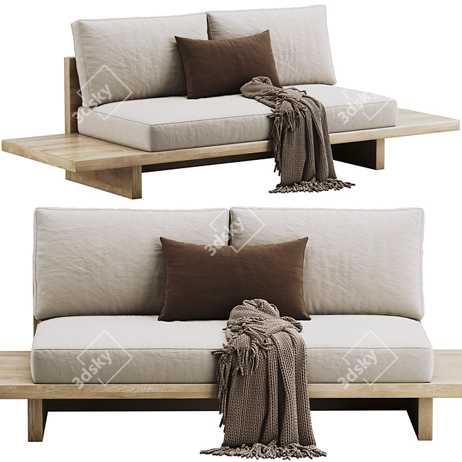 Modern Zen Urban Sofa 3D model image 1