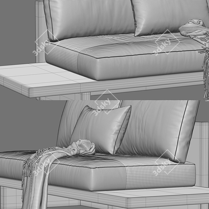 Modern Zen Urban Sofa 3D model image 5