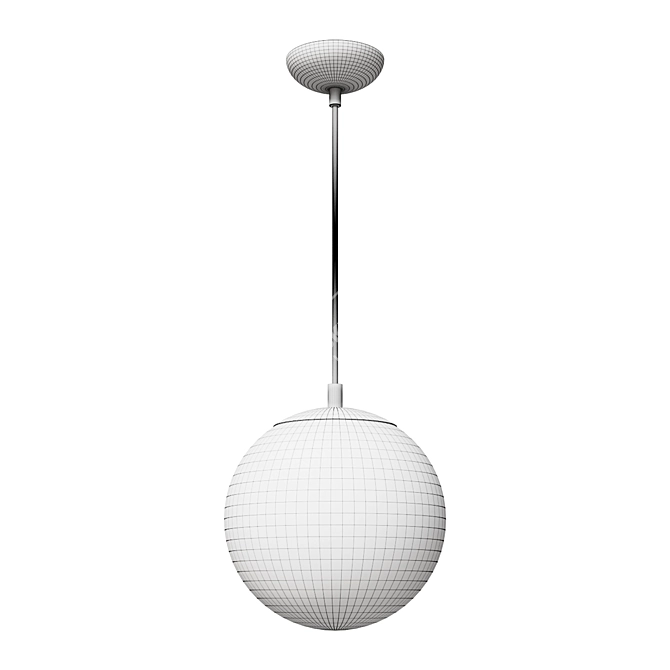 White Pendant Hanging Globe Light 3D model image 2