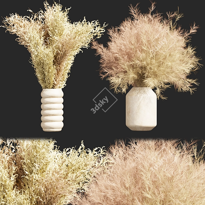 Dried Flower Bouquet Collection 3D model image 1