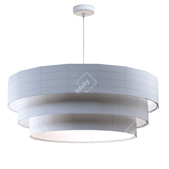 Modern Green Velvet Pendant Light 3D model image 2