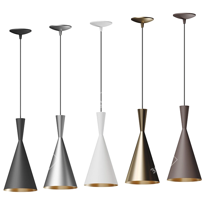 Modern Dual Cone Pendant Light 3D model image 4