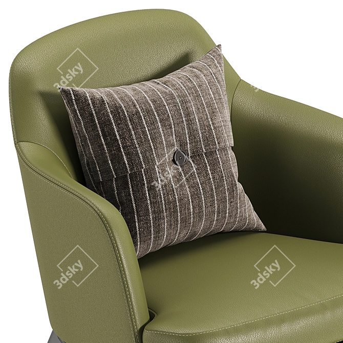 Modern Leather Armchair JANE 3D model image 2