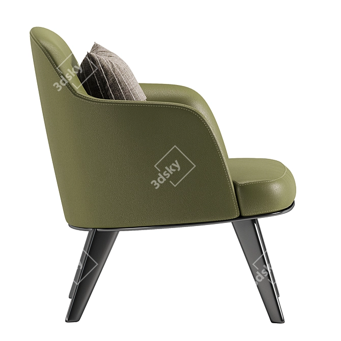 Modern Leather Armchair JANE 3D model image 3
