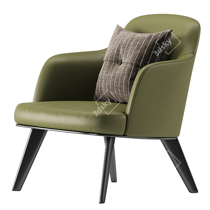 Modern Leather Armchair JANE 3D model image 4