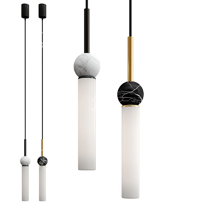 Adjustable LED Pendant Lamp 3D model image 1