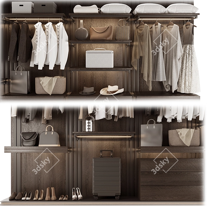 Industrial Loft Wardrobe: Modular Design 3D model image 3