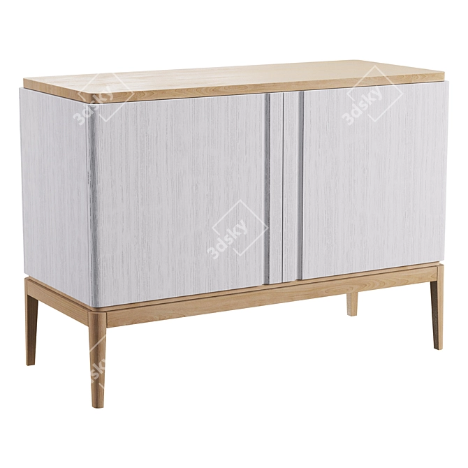 Oak Line 2-Door Cabinet 3D model image 2