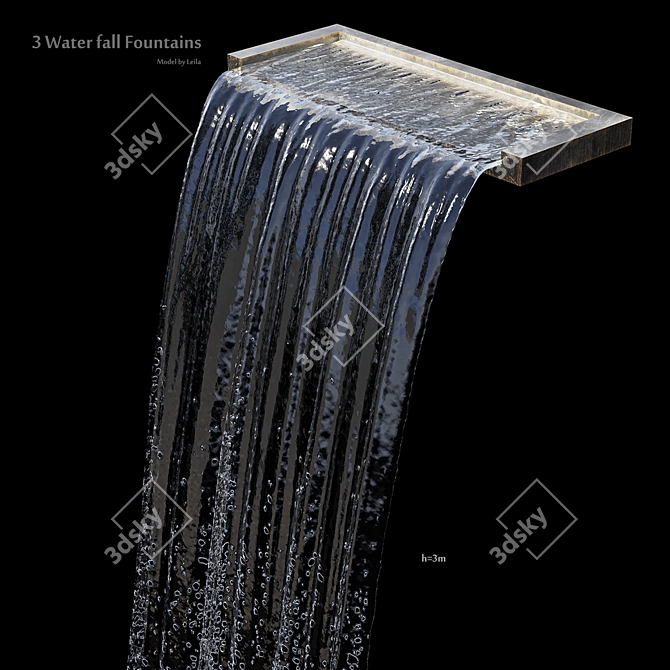 Cascading Water Wall Feature 3D model image 3