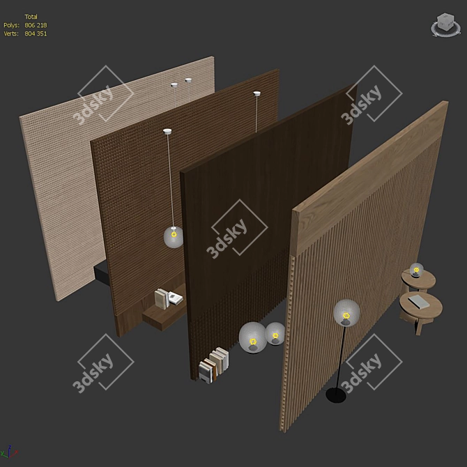 Decorative Wall Panel Set 78 3D model image 7
