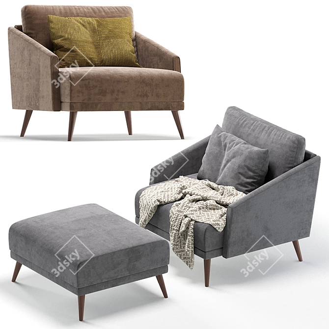 Seville Armchair | Classic Elegance 3D model image 2