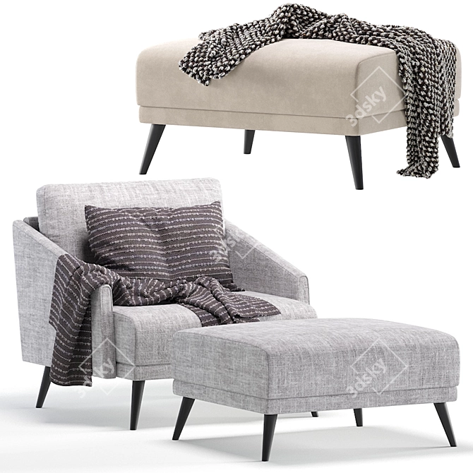 Seville Armchair | Classic Elegance 3D model image 3