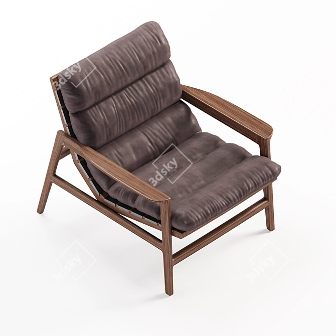 Elegant Ipanema Armchair with Textures 3D model image 4