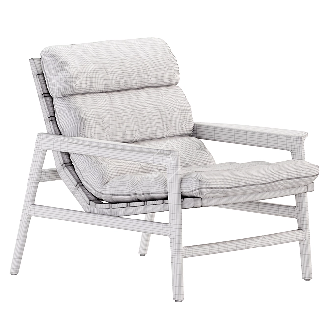 Elegant Ipanema Armchair with Textures 3D model image 5