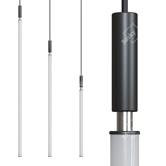 LED Rod Pendant Lamp Collection 3D model image 1