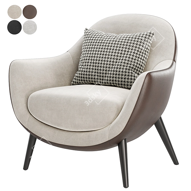 Luxurious Mad Queen Armchair - Poliform 3D model image 1