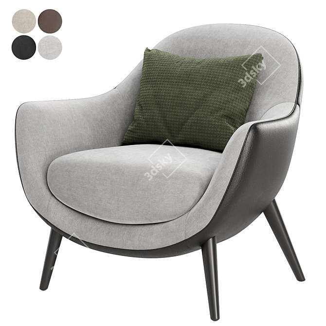 Luxurious Mad Queen Armchair - Poliform 3D model image 2