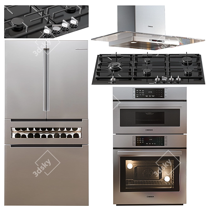 Bosch Appliances Set: 4 Models 3D model image 7