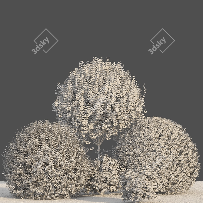 Vibrant Outdoor Plants 3 Bundle 3D model image 4