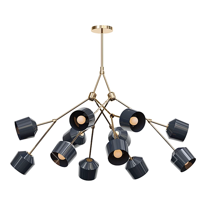 Elegant Forchette 12 Chandelier 3D model image 1