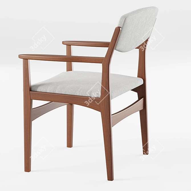 Elegant Beige Danish Chair 3D model image 2