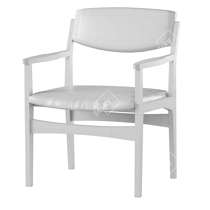 Elegant Beige Danish Chair 3D model image 3