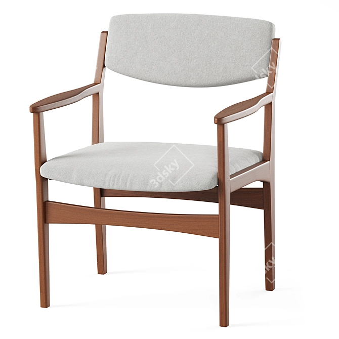 Elegant Beige Danish Chair 3D model image 5