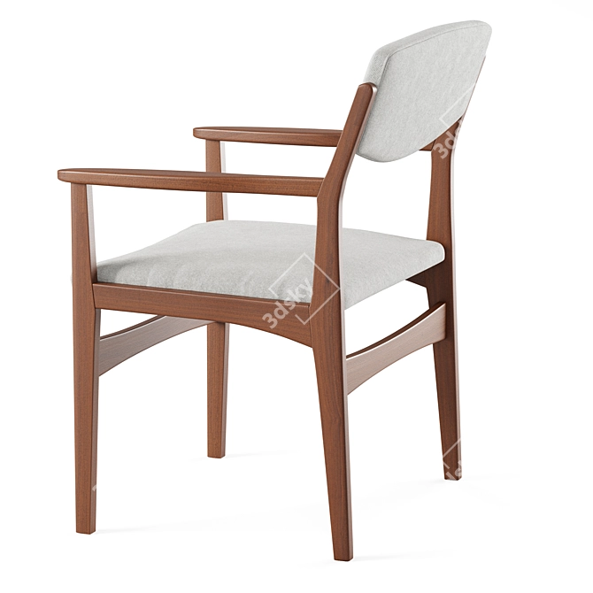 Elegant Beige Danish Chair 3D model image 6