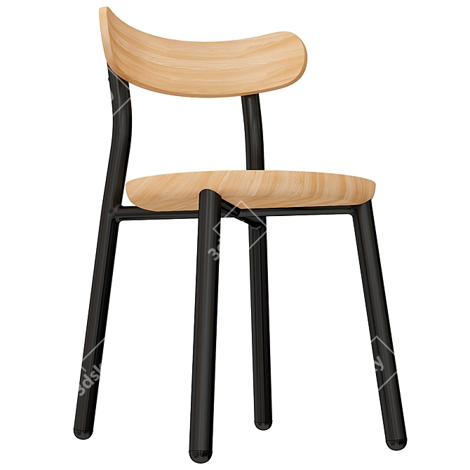 Modern Wooden Chair - DesignByThem 3D model image 5