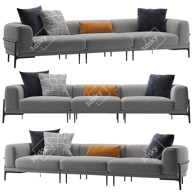  Contemporary Arcade 3-Seat Sofa 3D model image 1