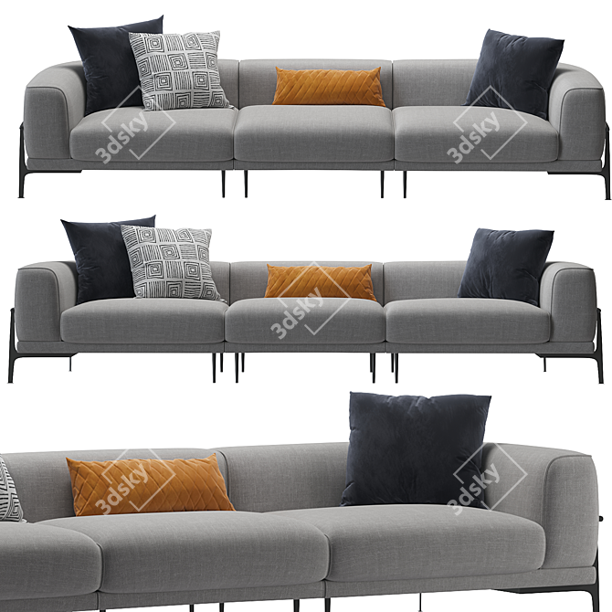  Contemporary Arcade 3-Seat Sofa 3D model image 2