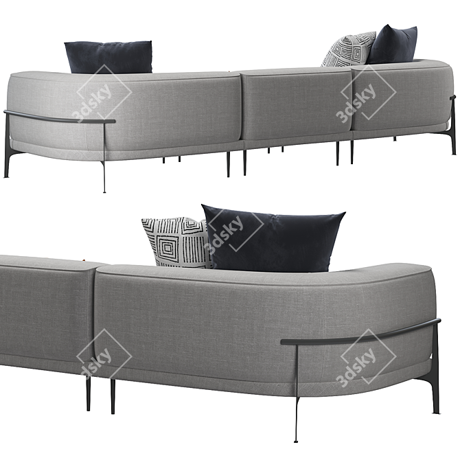  Contemporary Arcade 3-Seat Sofa 3D model image 3