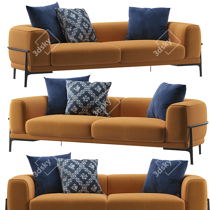 Modern 2-Seater Arcade Sofa 3D model image 1